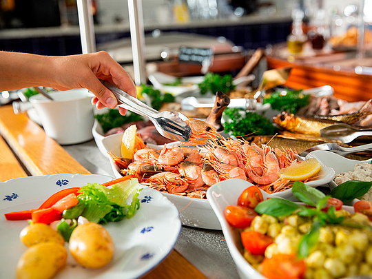 Skaldyrsbuffet på Hotel Ringkøbing